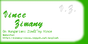 vince zimany business card